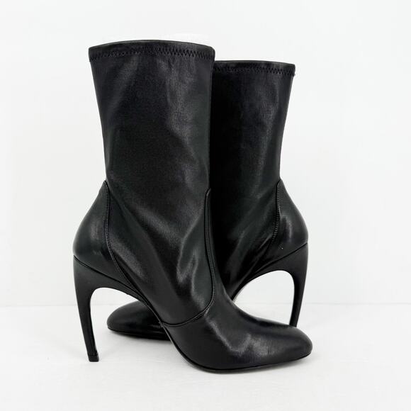 Stuart Weitzman Womens Luxecurve 100 Stretch Bootie Size 7.5 Black Leather NIB - Picture 3 of 12